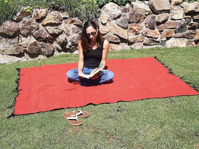 Open Road Goods Solid Color Mexican Yoga Blanket – Large Handwoven Throw for Yoga, Beach, Camping or Home – Soft and Durable Cotton Blend - Image 3